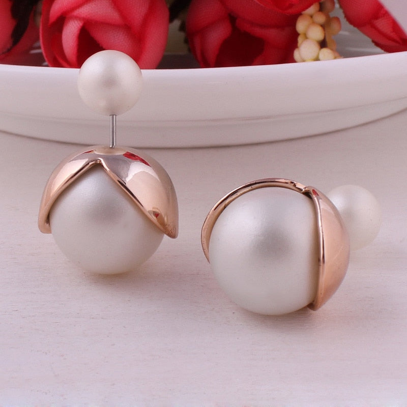 Flower Bud Ball Design Fashion Earrings Women Girls Stud Earrings Wedding