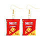 19 Styles Acrylic Cute Snacks Foods Funny Candy Chocolate Cookies Earrings Women