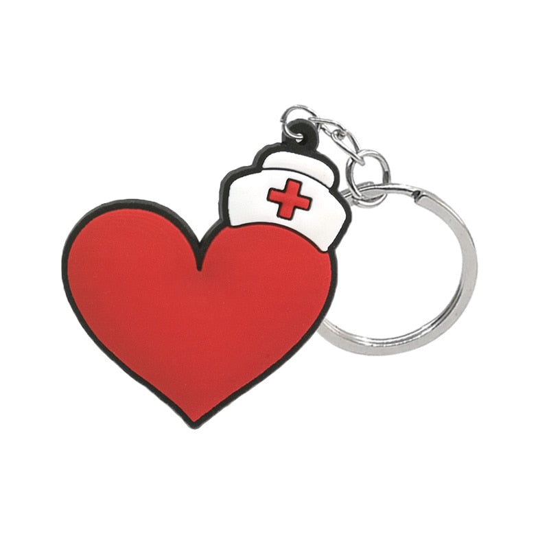 13 Styles PVC Cute Medicine Key Chain Lovely Gift for Medical Worker Key Ring