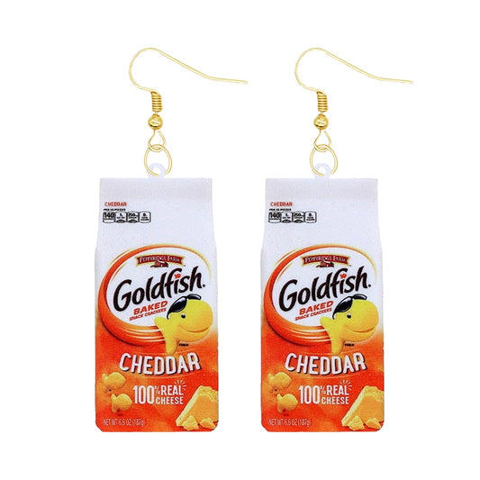 Goldfish Bag Funny Design Drop Earrings Women Charms Earring Fashion Creative