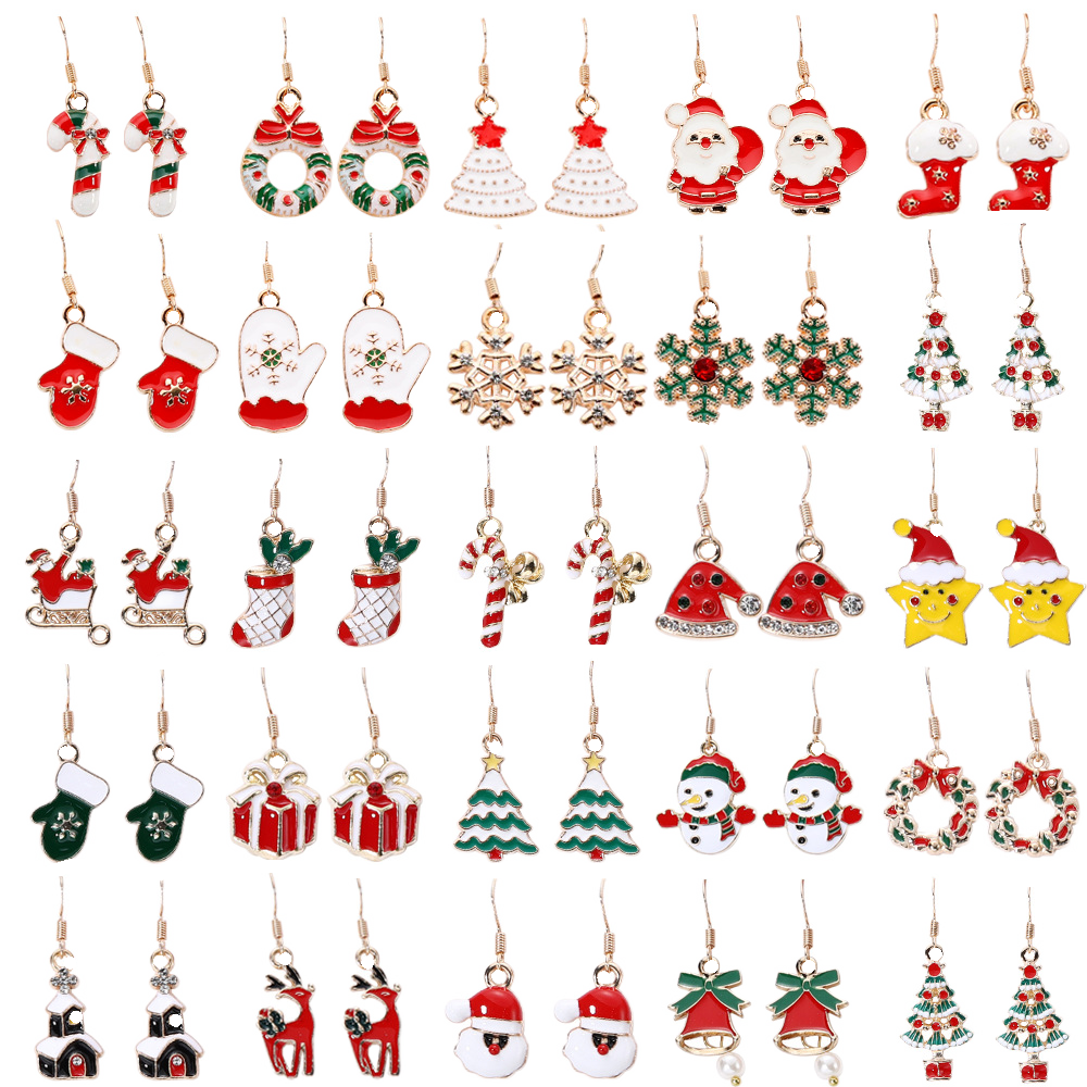 13 Styles Snowflake Bell Xmas Tree Brown Elk Snowman Santa Claus Sock Star