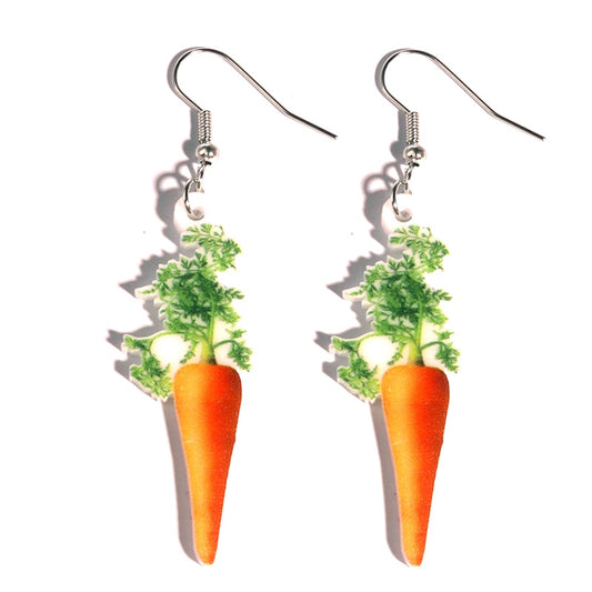 Carrot Vegetable Drop Earrings Women Creativity Jewelry Cute Earring Girls Gift