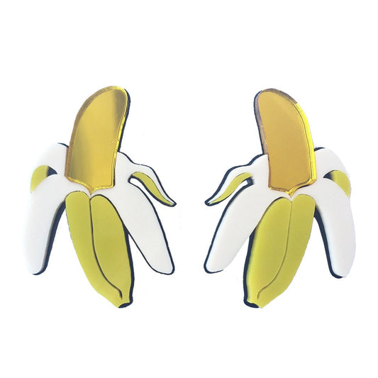 Open Banana Acrylic Drop Earrings Women Travel Fashion Cartoon Earrings Creative