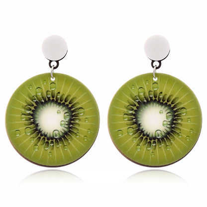 Acrylic Kiwi Drop Earrings Women Travel Fashion Cartoon Earrings Creative