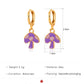Purple Mushroom Drop Earrings Fashion Women Summer Party Jewelry Girls Gifts