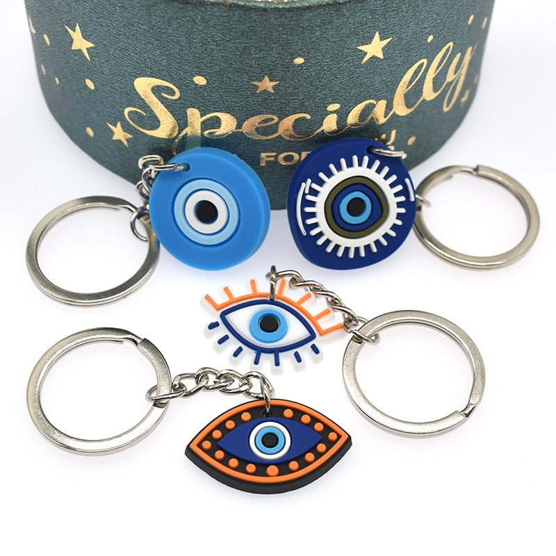 29 Styles Lucky Evil Eye Hand Hamsa Pendant Keychain Cartoon Key Holder Car