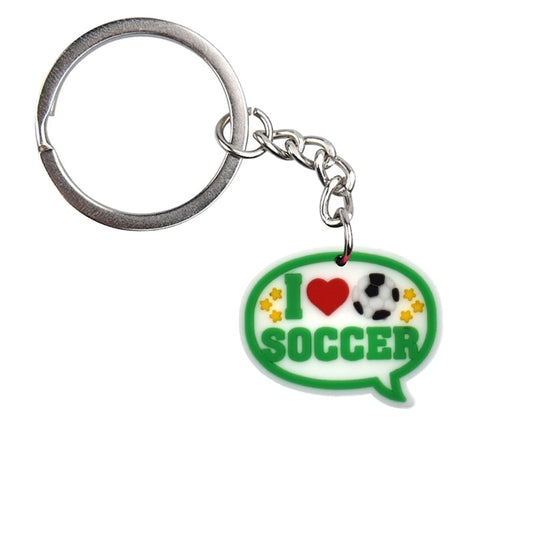 I Love Soccer Football Keychain Party Gift Cute Keyring Cartoon DIY Jewelry