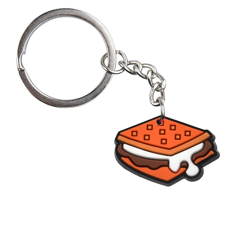 Smores Sandwich Keychain Cartoon Key Holder Car handbag Keyring Gift Pendant