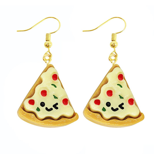 Pizza Funny Cute Resin Food Drop Earrings Women Creativity Jewelry Cute Earring