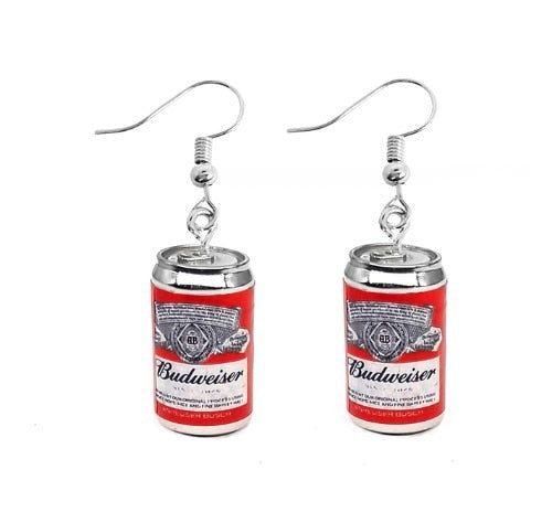 Budweiser Funny Bottle Dangle Drop Earrings Women Fashion Creative Art Cute