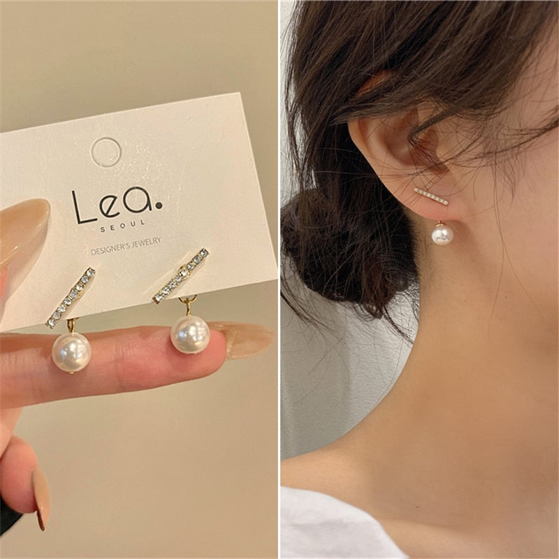 15 Styles Cute Bowknot Butterfly Pearl Stud Earrings Female Jewelry Trendy Cute