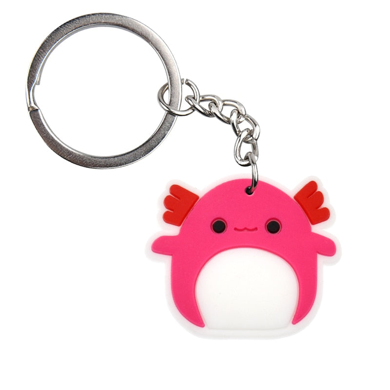 12 Styles Cartoon Cute Rubber Keychain Panda Pig Cat Animal Car Key Chain Bag