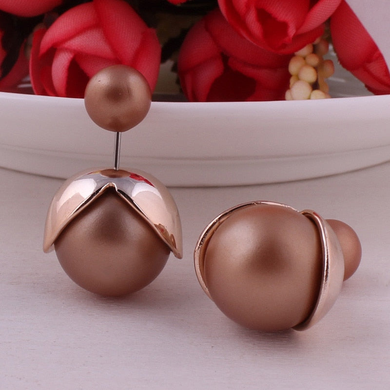 Flower Bud Ball Design Fashion Earrings Women Girls Stud Earrings Wedding