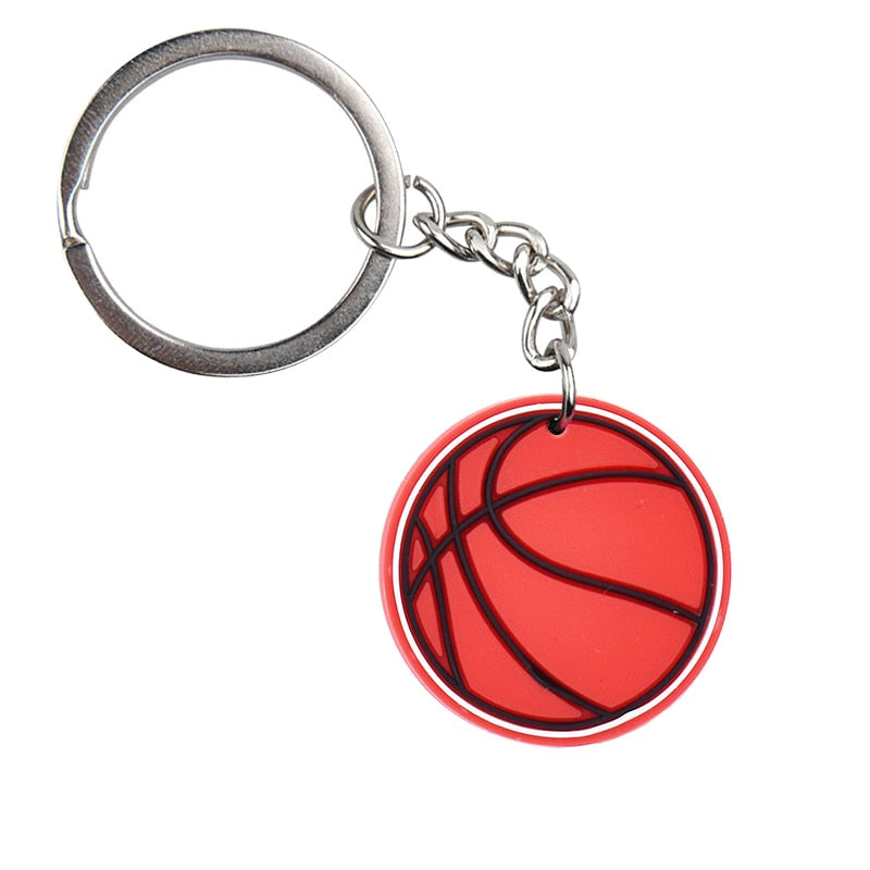 34 Styles Basketball Tennis Baseball Softball Keychain PVC Sports Pendant Key