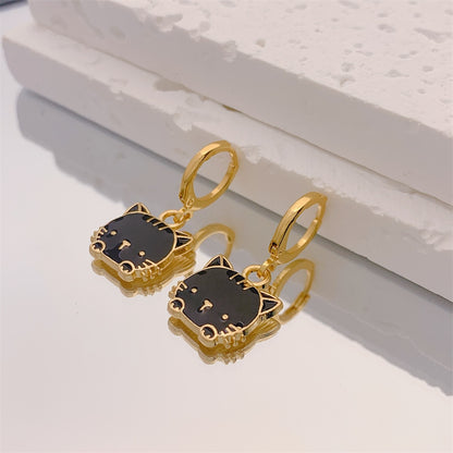Black Kitty Drop Earrings Women Creativity Jewelry Cute Earring Girls Gift