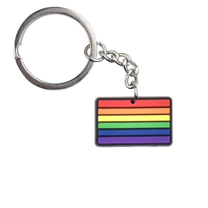 18 Styles Love is Love Pride Rainbow Pendant PVC Keychain with Car Bag Key Chain