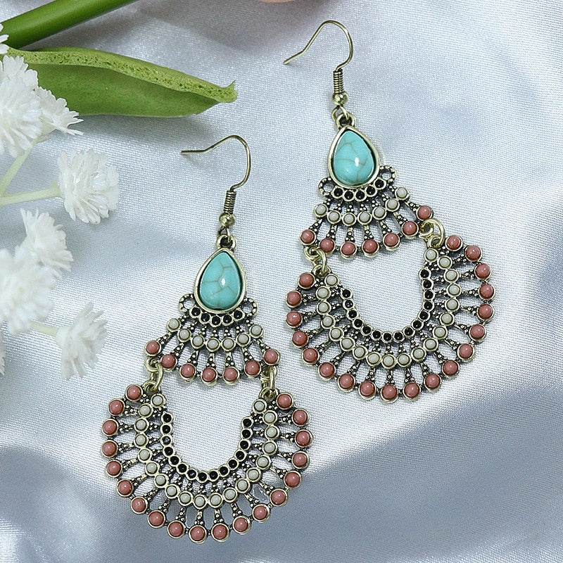 17 Styles Long Bohemian Shell Vintage Flower Fringed Dangle Earrings Women Party