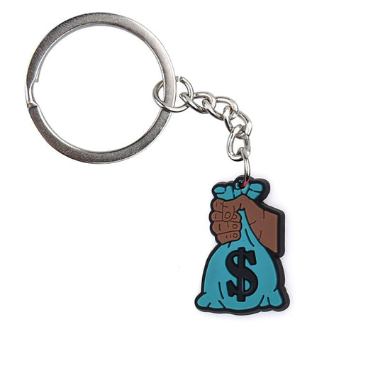 Blue Money Bag Keychain Currency Key Ring Dollar Money Tree Key Chains Souvenir