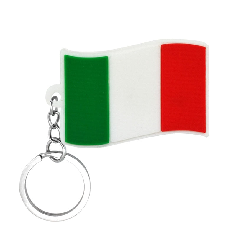 Flag of Italy National Flag PVC Keyring Cute Cartoon Style Keychains Bag Car