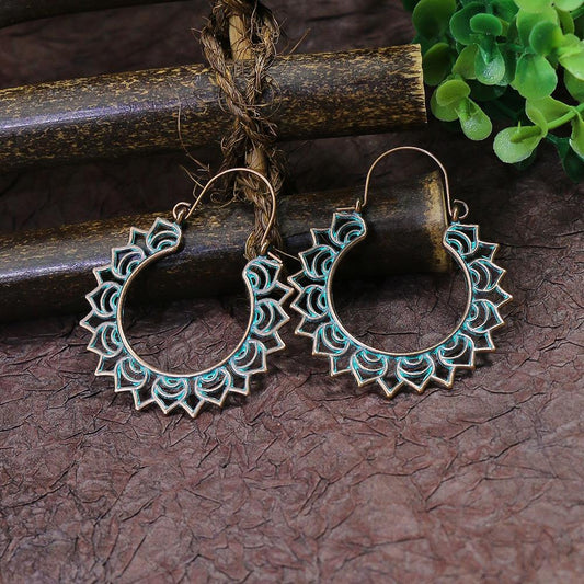 15 Styles Blue Vintage Geometric Boho Fringed Big Ethnic Dangle Earrings Women