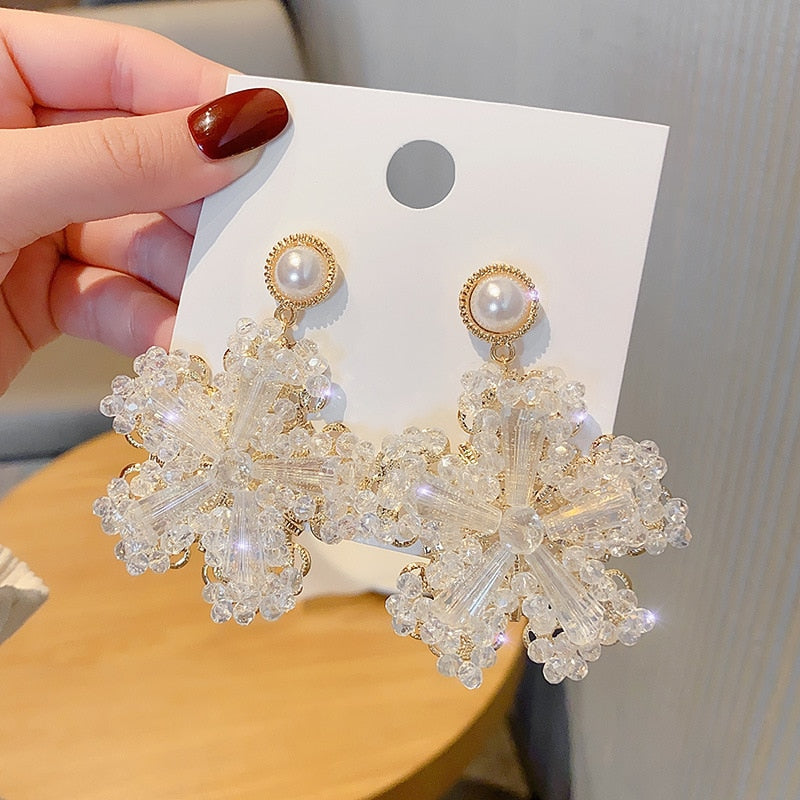 Large Snowflake Fashion Stud Earring Women Lady Cute Jewelry Accessories