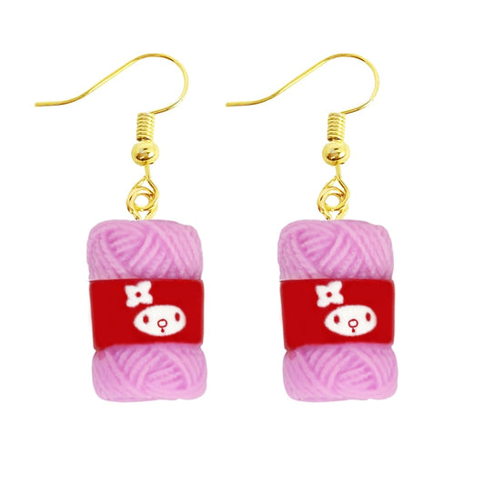 Creative Funny Design String Roll Drop Earrings Women Creativity Jewelry Cute