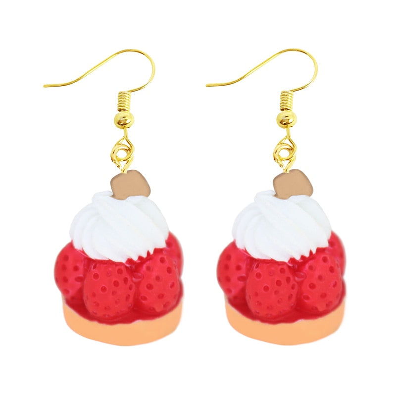 Pastry Drop Earrings Women Art Fashion Cartoon Earrings Creative Jewelry