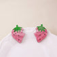 Pink Strawberry Drop Earrings Women Travel Fashion Cartoon Earrings Creative