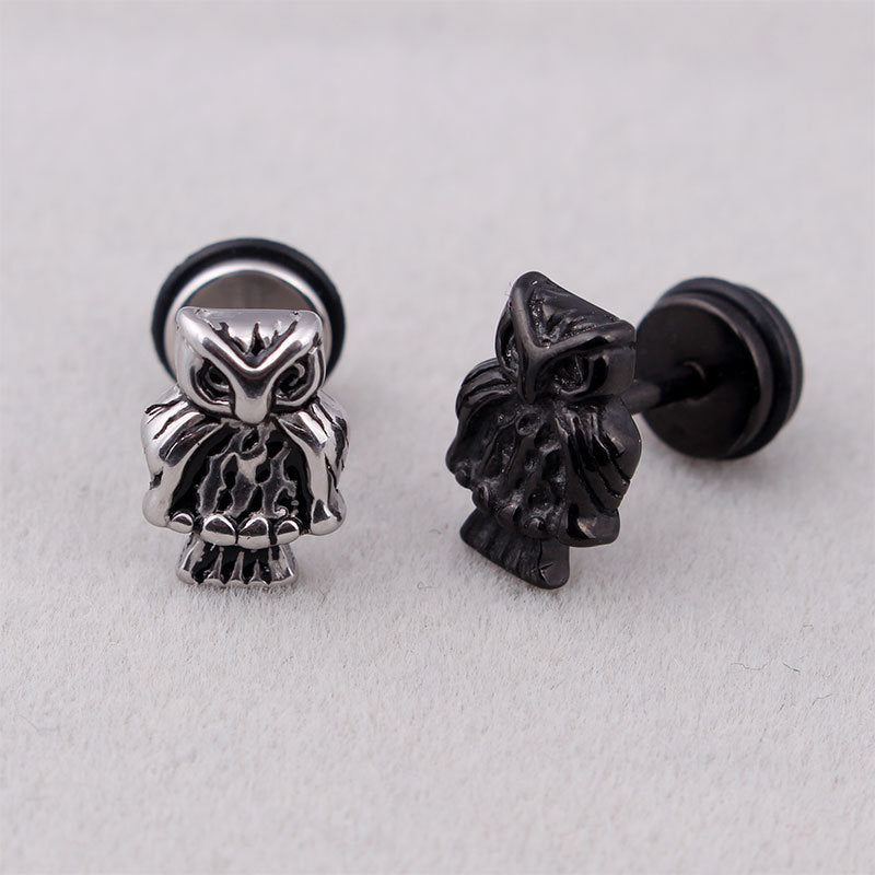 Owl Vintage Earrings Stainless Steel Fashion Stud Ear Jewelry Party