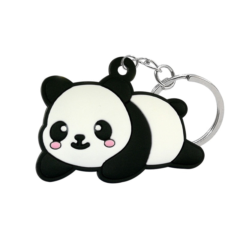 Cute Baby Panda PVC Keyring Cute Cartoon Style Keychains Bag Car Pendant Jewelry