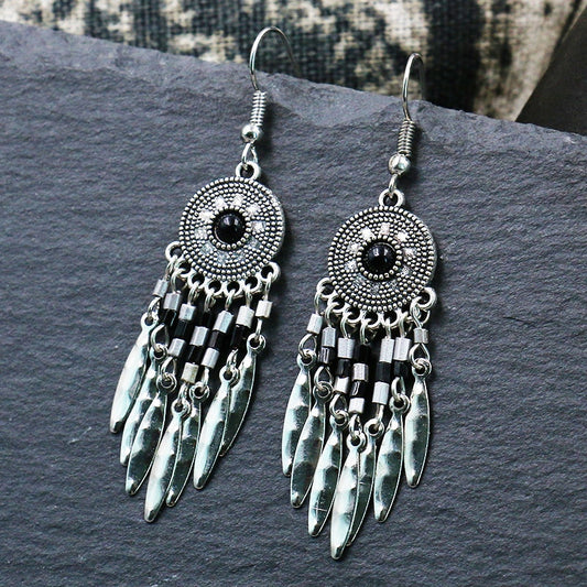 Metal Feathers Dangle Earrings Women Fashion Modern Accessories Cute Stylish