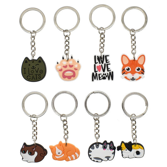 14 Styles Cat Animal Pet Keychain Gift FOr Cat Mom Cat Owner Cartoon Creative