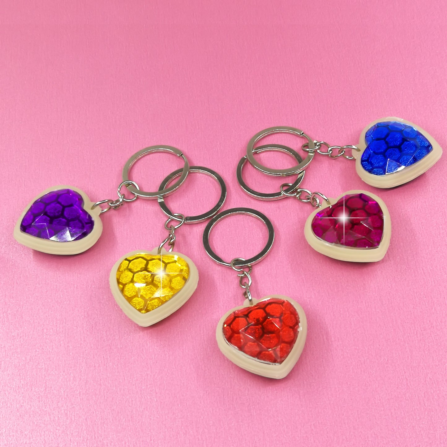 36 Styles Valentine's Day Gift Cute Crystal Heart Charms Keychain Keyring