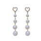 Heart and Pearl Tassel Dangle Earrings Fashion Party Girls Pendant Earrings