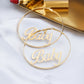 Baby Design Letter Hoop Earrings Women Girl Fashion Trendy Jewelry Accessories