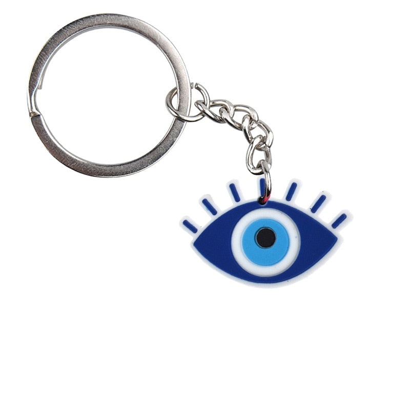 Blue Lucky Evil Eye Keychain Cartoon Key Holder Car handbag Keyring Gift Pendant