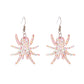 Pink Glitter Spider Drop Earrings Hip Hop Art Women Party Jewelry Ear Fashion
