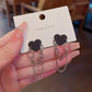 Black Heart and Chains Dangle Earrings Creative Ear Pendants Accessories Women
