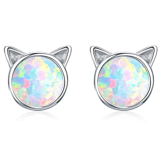 Colorful Cat Ears Fashion Stud Earrings Women Girl Earrings Jewelry Female