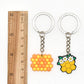 11 Styles Sweet Honey Bee PVC Keychain Metal Key Ring Backbag Hanging Fashion