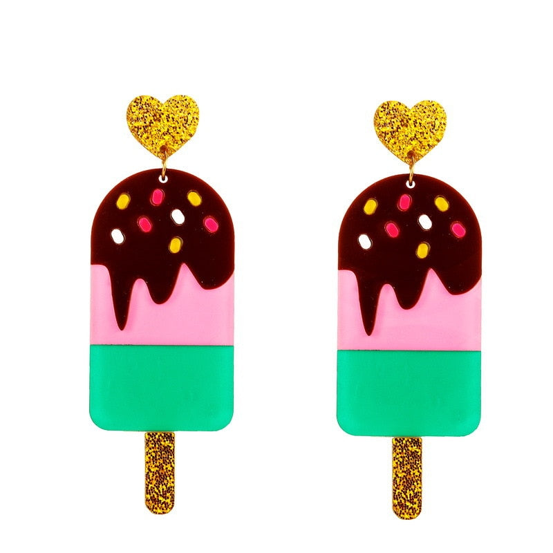 49 Styles Ice Cream Flower Food Drop Earrings Women Travel Fashion Cartoon