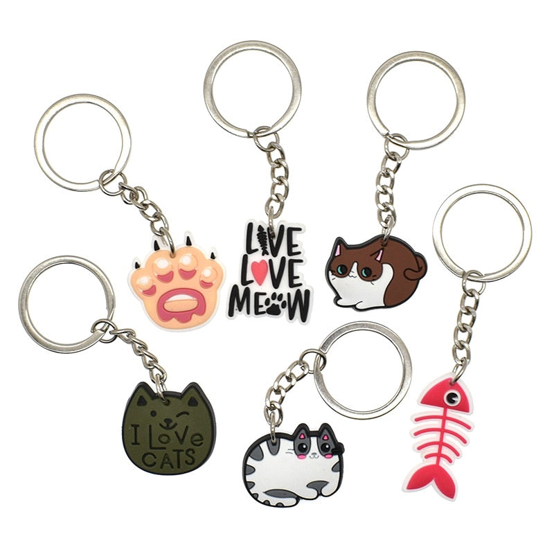 14 Styles Cat Animal Pet Keychain Gift FOr Cat Mom Cat Owner Cartoon Creative