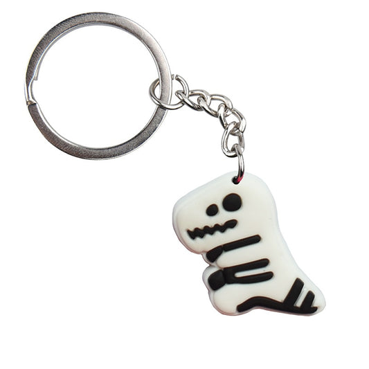 Black And White Dinosaur Keyring Cartoon Keychains Souvenir Jewelry Bag Pendant