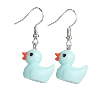 Aqua Blue Duck Drop Earrings Fashion Women Summer Party Jewelry Girls Gifts
