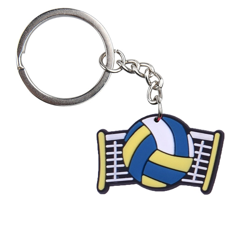 34 Styles Basketball Tennis Baseball Softball Keychain PVC Sports Pendant Key