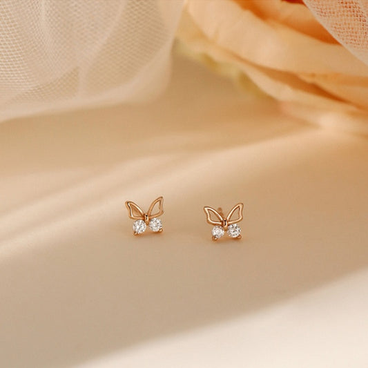 Hollow Butterfly Stud Earrings Woman Elegant Earring Fashion Modern Jewelry Gift