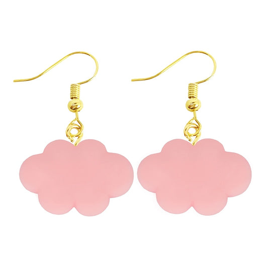 Pink Cloud Drop Earrings Women Art Fashion Cartoon Earrings Creative Jewelry