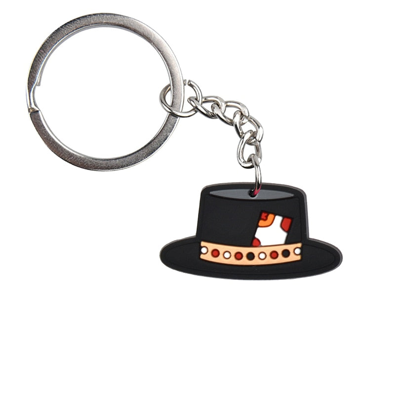 Magic Hat Style Game Soft PVC Key Ring Keychain Pendant Retro Lucky Jackpot