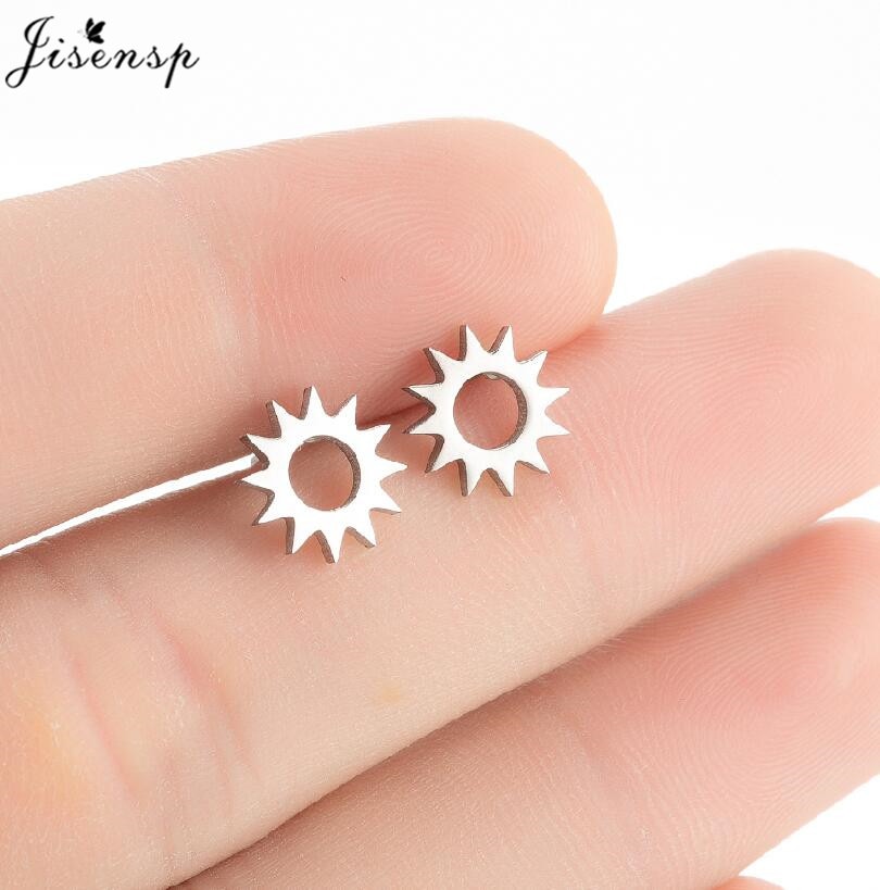 Small Sun Stainless Steel Earrings Women Jewelry Small Studs Gifts Earring