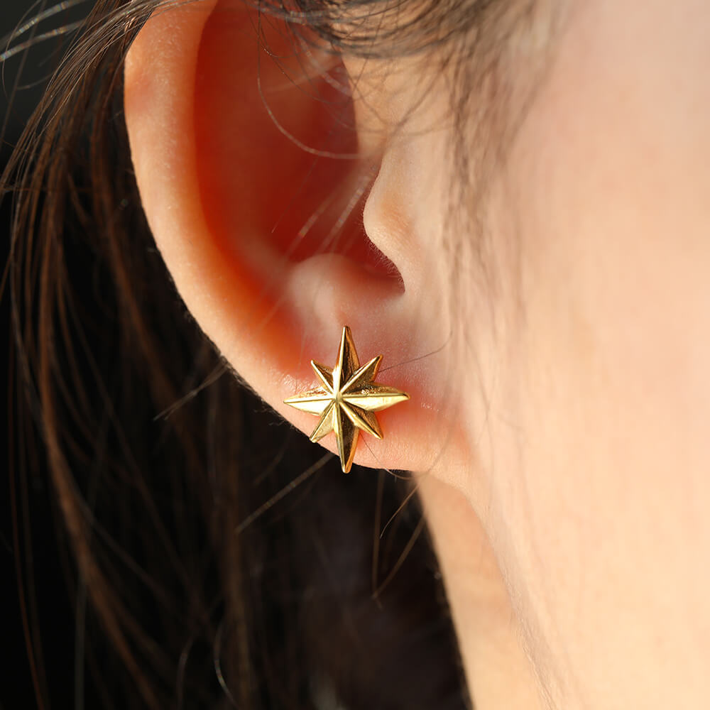 6 Styles Mini David Stars Minimalist Fashion Stud Earrings Women Ear Piercing